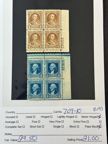 Scott 709 710 mnh blocco - 709-710,