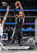 BASKET 2025-2026 NBA TOPPS NOW #019 VICTOR WEMBANYAMA SAN ANTONIO SPURS PREORDER