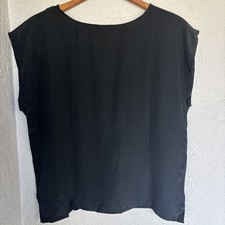 Blusa nera manica corta 100%