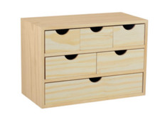 LINEA NATURA CASSETTIERA MINI 6 CASSETTI 40x20xh28 IN PINO NATURALE