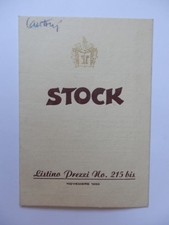STOCK Trieste listino prezzi 11 1950 brandy whisky grappa liquore rum wine