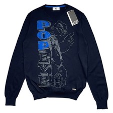 DEADSTOCK VINTAGE ICEBERG x POPEYE MAGLIONE MAGLIA COTONE SOTTILE UOMO MADE IN ITALY Tg L