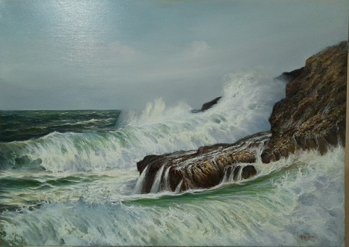 Quadro mareggiata 50x70 - mareggiata,