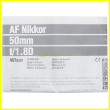 Manuale per obiettivo Nikon AF 50mm. f1,4 D Italiano E G F S J.