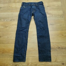 Jeans Diesel Kander Uomo W30 L32 Blu Slim Fit Denim Bottone Italia