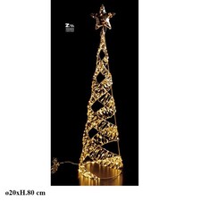 ALBERO CONO NATALIZIO LUMINOSO 220 LED IN METALLO A BATTERIA ART.15769
