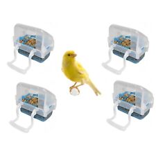 Mangiatoia per canarini uccelli con antispreco e cassetto estraibile, pezzi 4