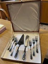 Servizio posate per dolci o dessert argento 1000 tot. 8 pezzi - Anni '60 RARA 