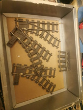 3 lego elettrico binario metallo 9V morbido B-goods usurato vecchio grigio destro 2859