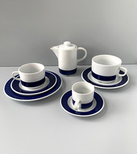 Tazze brocca KAHLA Andante piatti RDT porcellana blu cobalto bordo Mitropa