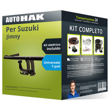 Pacco Gancio traino estr. Auto Hak per Suzuki Jimny 01- e un e-kit uni a 7 poli