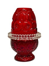 Lampada fata vintage LG Wright alveare stelle lunari 3 pezzi luce candela rosso rubino