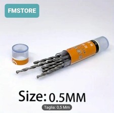 Set 10 Punte elicoidali per Mini trapano con codolo dritto 0,5 mm × 22 mm 