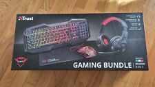 Trust GXT Bundle Gaming Kit 4 in 1 Cuffie Tappetino Mouse  Tastiera Nero