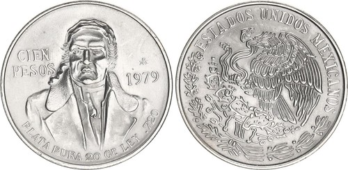 Messico 100 pesos argento 1979 - messico,