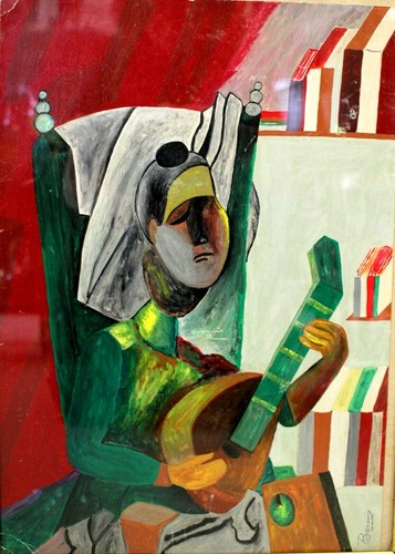 Quadro dipinto olio - olio, ritratto