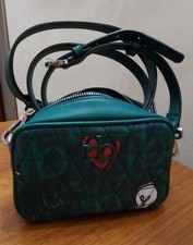 borsa roccobarocco verde con inserto school 