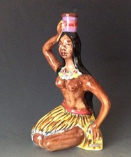  Bottiglia di liquore in ceramica ragazza hawaiana timbrata Drioli