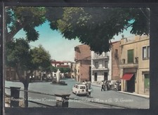 Cartolina Roggiano Gravina Piazza Garibaldi Monumento ANIMATA AUTO TA272