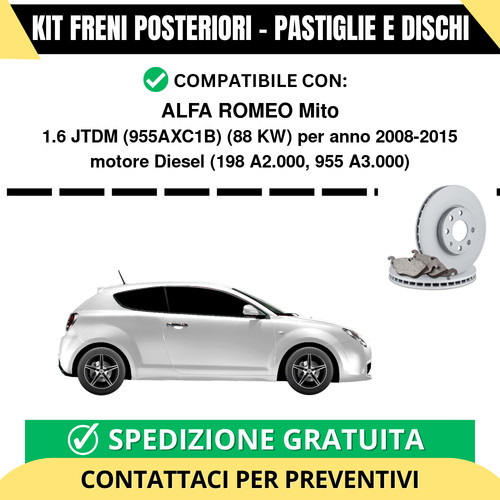 Kit freni posteriori per - posteriori,