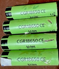 N. 4 Batterie Panasonic Cgr18650 Li-Lion 3,6-3,7v 3400 mAh-cariche Al 90%Vintage