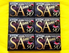 6 nastri cassette TDK SA 90 "Black Limited" 1995 + scatola originale + sigillato +