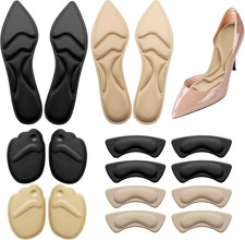 8 Paia Cuscinetti per Piedi per Tacchi, 2 Paia Donna Solette Scarpe Ridurre Nume