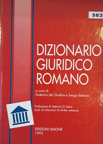 Dizionario giuridico romano - dizionario,