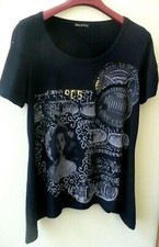 MAGLIA BLUSA BLU CON DISEGNI