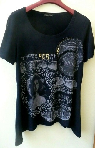 Maglia blusa blu con - blu, disegni