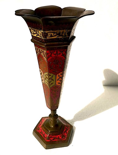 Vaso ottone inciso - inciso, e