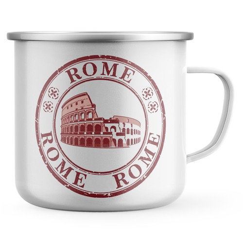 Roma tazza smaltata regalo - roma,