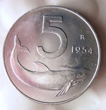1954 ITALIA 5 LIRE - AU -