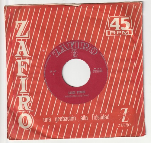 Luigi tenco ragazzo mio 45 - ,