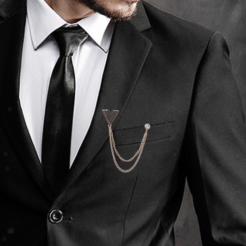 Spilla uomo con catene - con,