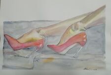HIGH HEELS illustrazione originale feet fetish - tacchi alti - scarpe - piedi