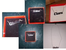 Collana argento massiccio 925,  con nome , esempio: Clara, Anna, Luisa, Giulia
