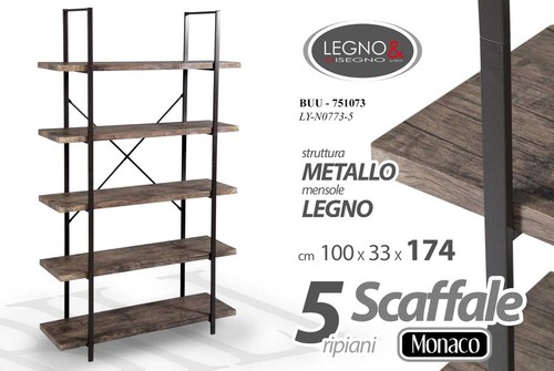 Scaffale metallo libreria - metallo,