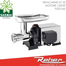 REBER 9500 NI2 TRITACARNE N.22 ELETTRICO TUTTO INOX 1200W 1,5 HP 70-140 Kg/h