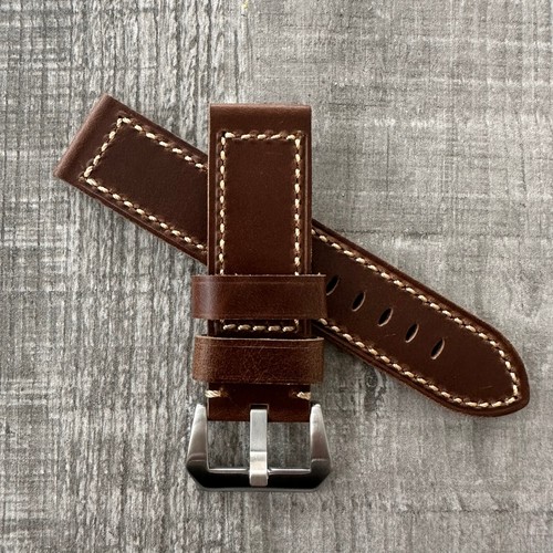 24mm pelle marrone cinturino - 24mm,
