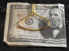 Tenuta antica oro giallo 10 carati su filo fermasoldi 1 numero misura:2" L x ...