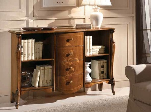 Libreria bassa legno noce - libreria,