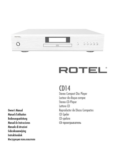 Rotel cd14 lettore - cd, manuale