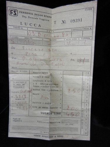 20152 biglietto treno 1974 - 20152),
