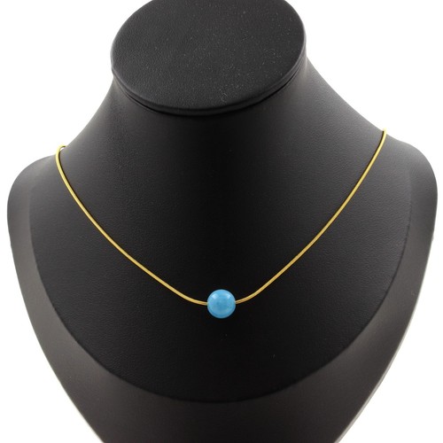 Collana perla calcedonio blu - collana,