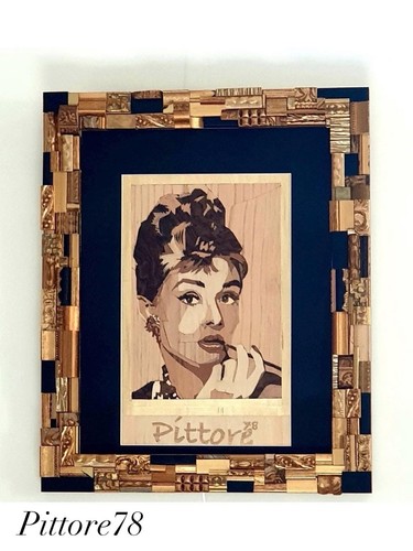 Quadro intarsio legno - legno,