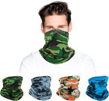 Bohoray 4 Pezzi Multifunzione Bandana Uomo Donna, Fascia Scaldacollo Moto, Copri