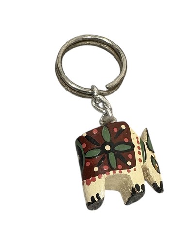 Wooden folk animal keychain - wooden,