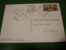 ITALIA 1950 XXVIII Fiera di Milano su Cartolina Uff. della FIERA 25 aprile Rara