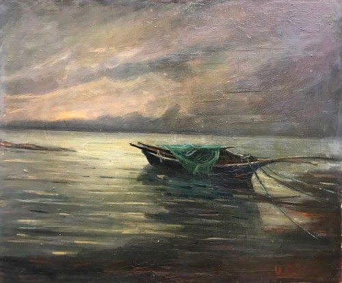 Dipinto olio tela - su,